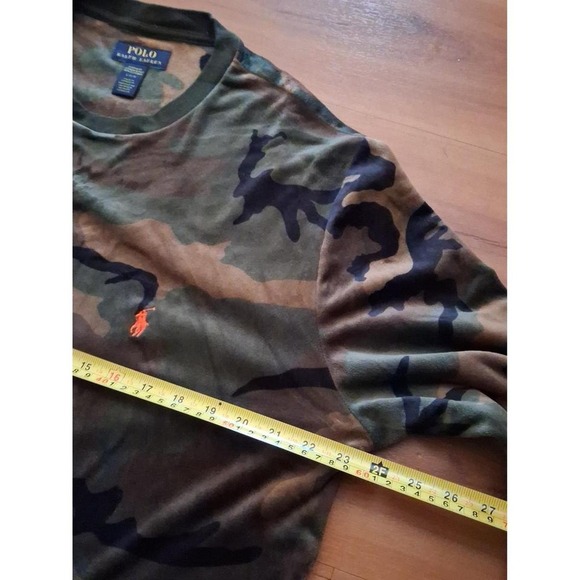 Mens Polo Ralph Lauren Velour Camo Sleepwear Pajama Lounge Night Clothes Shirt - Picture 5 of 6